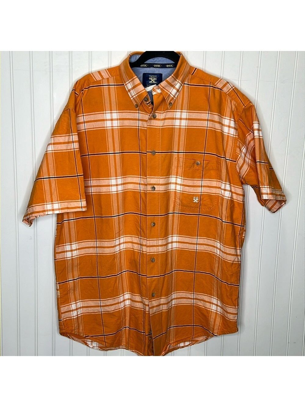 Wrangler 20X Short Sleeve Button Up Shirt Size Large